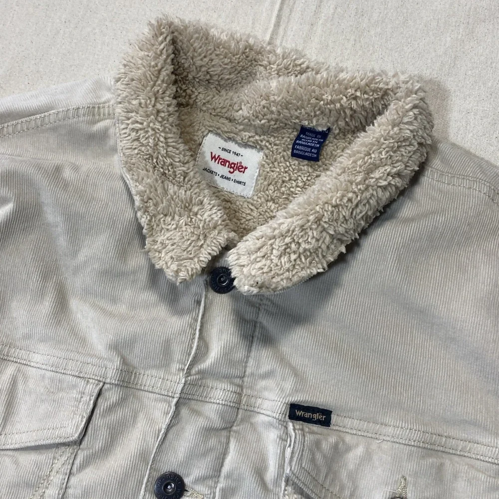 Wrangler Corduroy Jacket Mens XXL Brown Sherpa Lined Trucker Cowboy Rancher